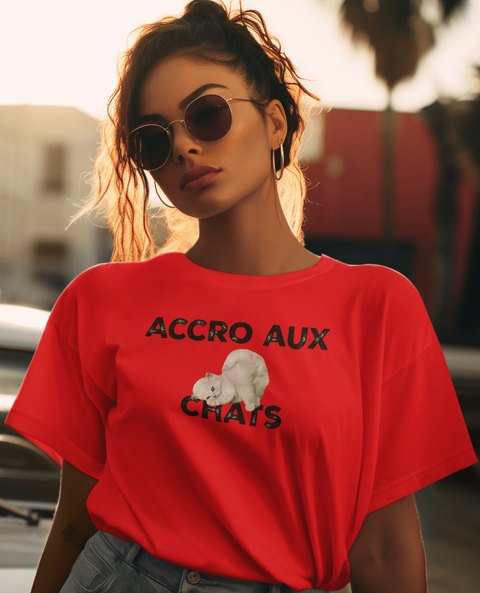 T-shirt-accro-aux-chats-rouge-capricedechat