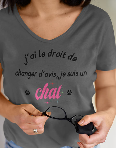 T-shirt J'ai le droit de changer d'avis, je suis un chat